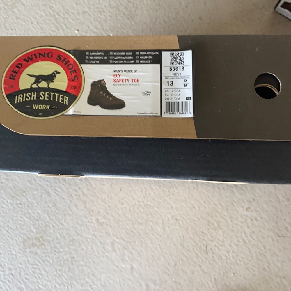 Men’s 6” work steel toe boots 13M